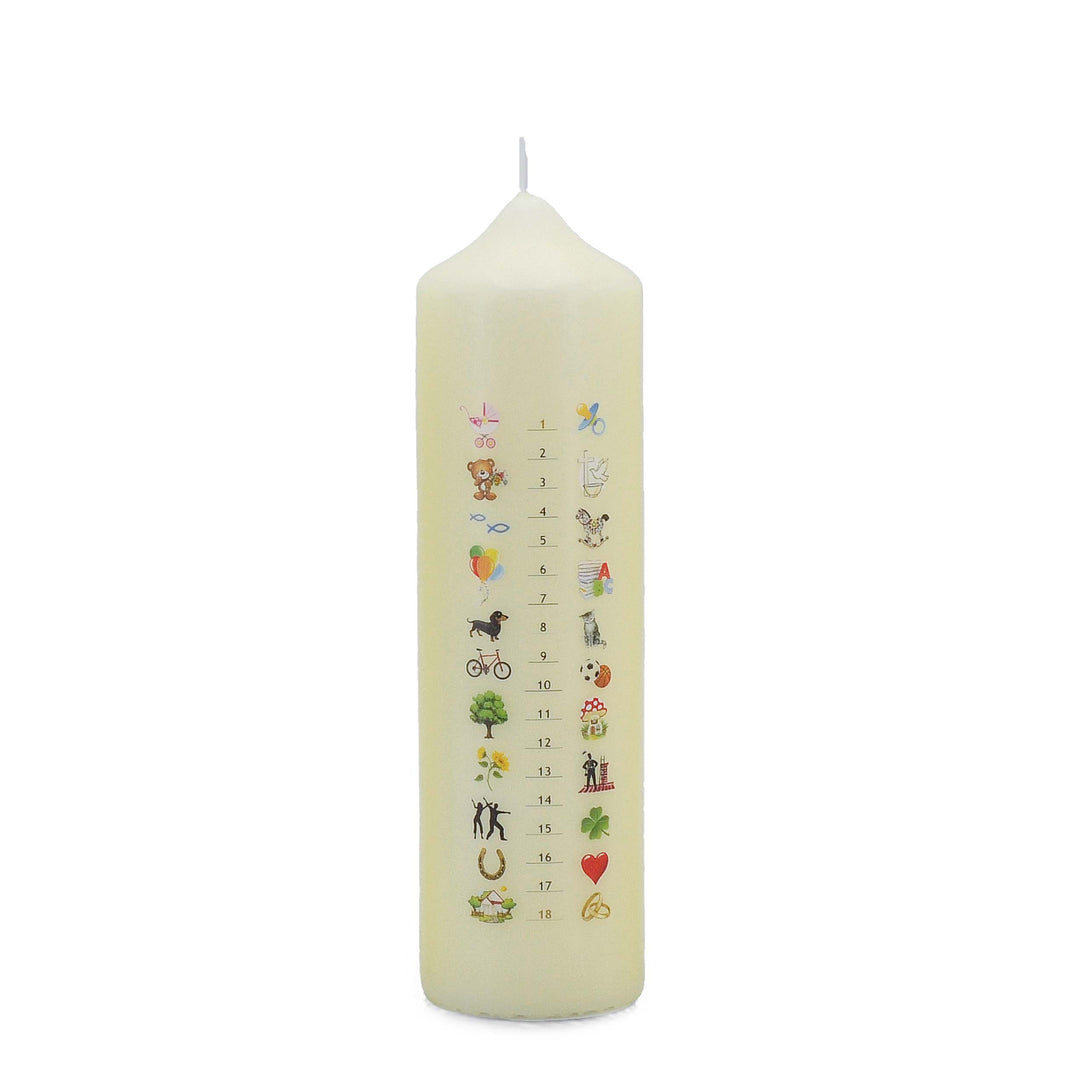 Geschenkkerze 215x60 mm G 13 Thermodruck