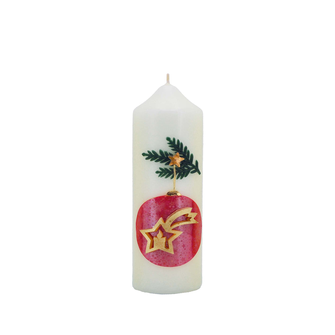 Weihnachtskerze 160x60 mm W 81 handverziert