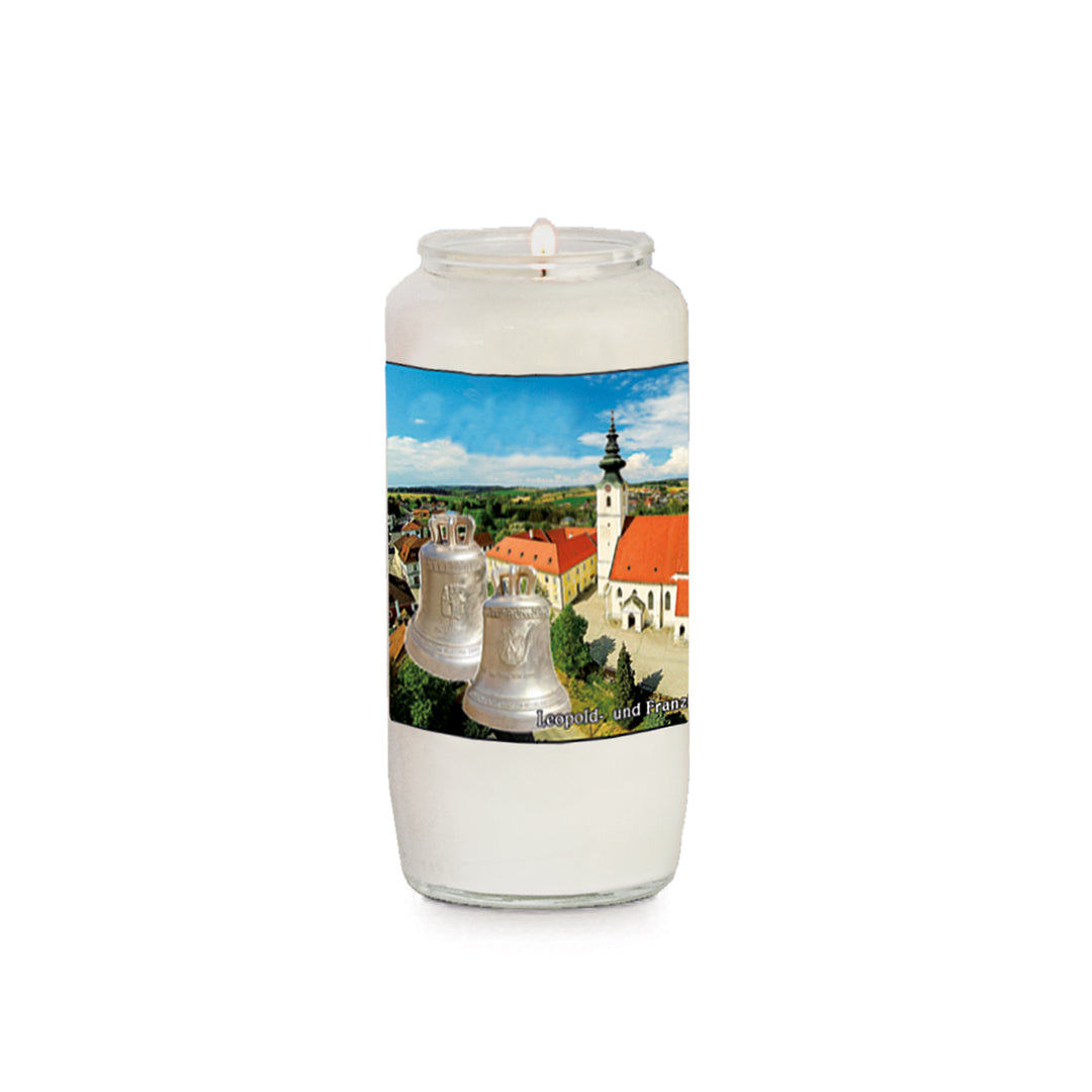 Motivlicht Glas Nr. 157 Brenndauer ca. 6 Tage mit individuellem Motiv rundum