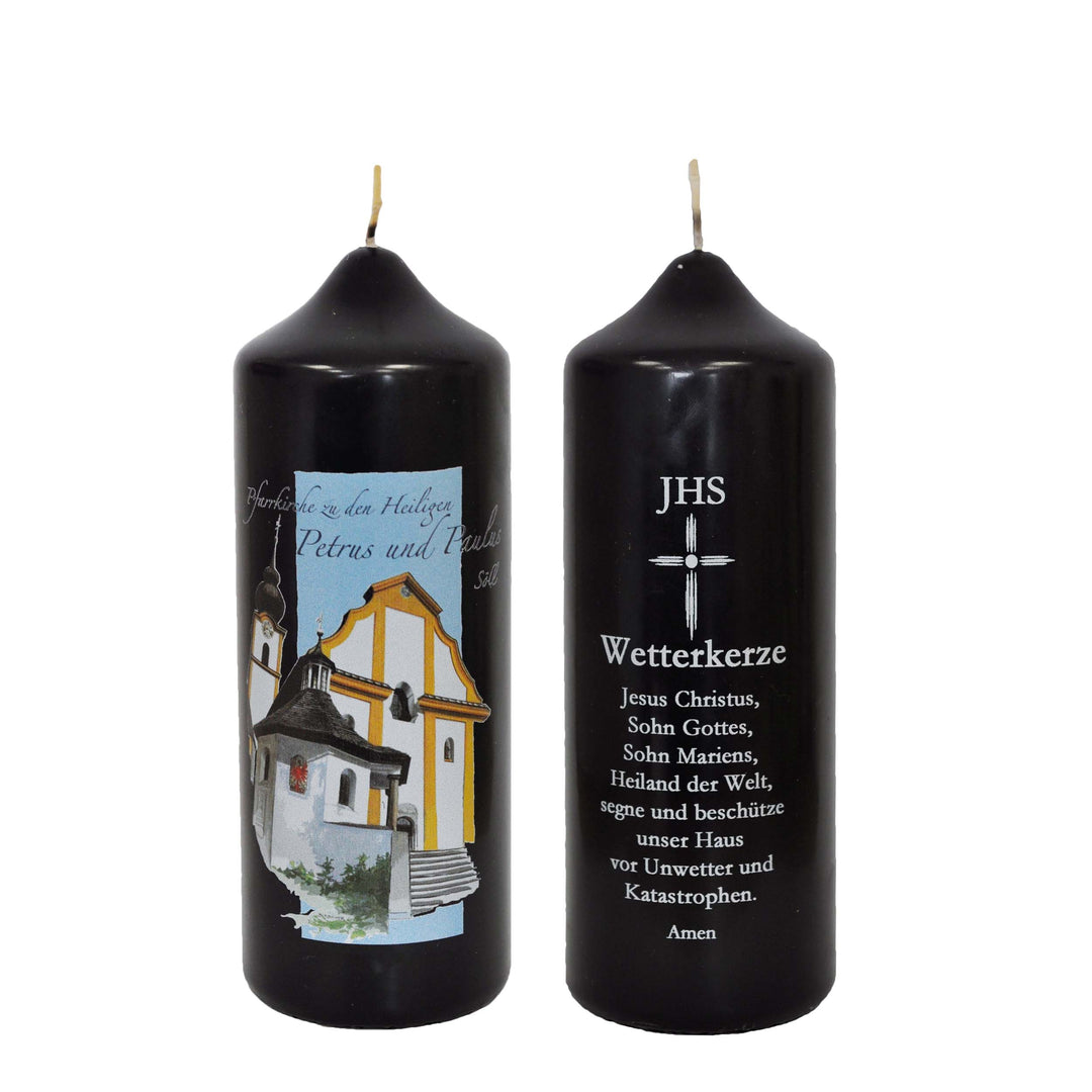 Individuelle Wetterkerze schwarz 165x60 mm