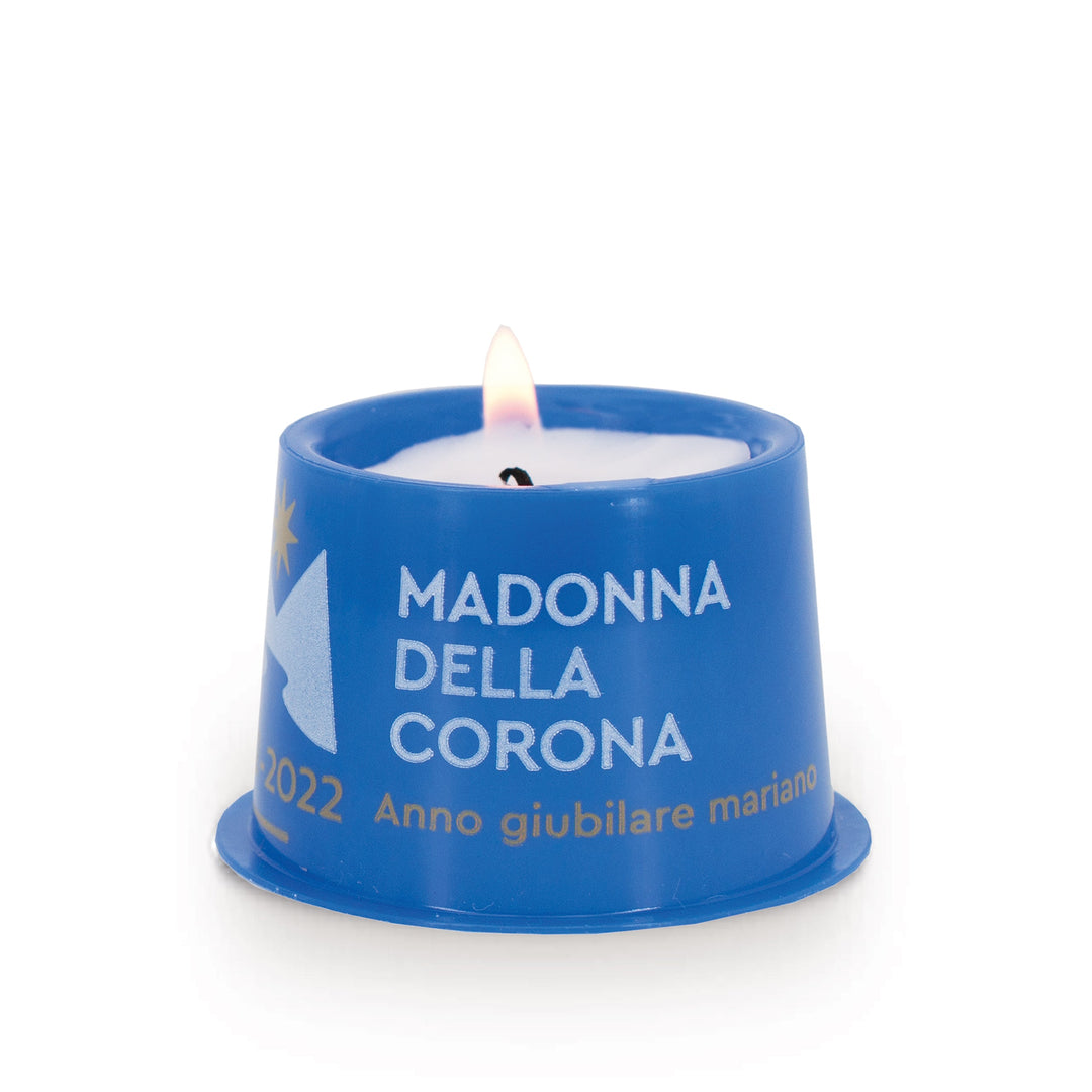 Bildopferlicht Nr. 5 blau Mehrweg mit individuellem Motiv - Brenndauer ca. 2,5 Std.