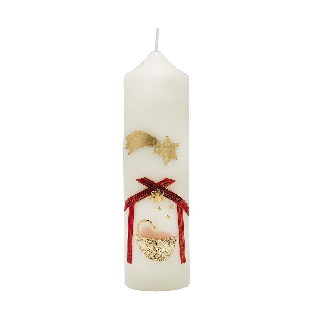 Weihnachtskerze 215x60 mm W 97 handverziert
